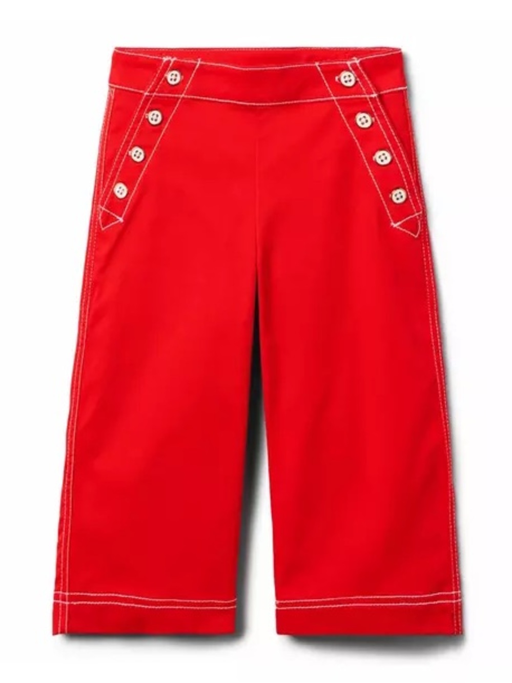 Janie and Jack Bright Red Sailor-Inspired Wide Leg Jeans